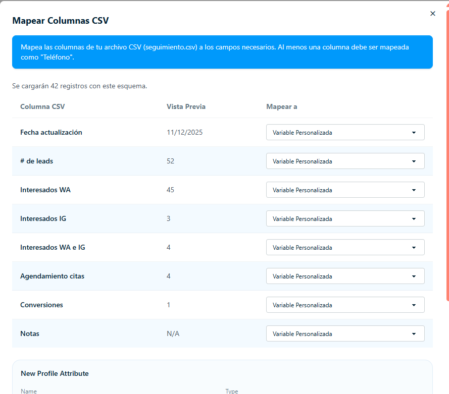 Subir archivo CSV