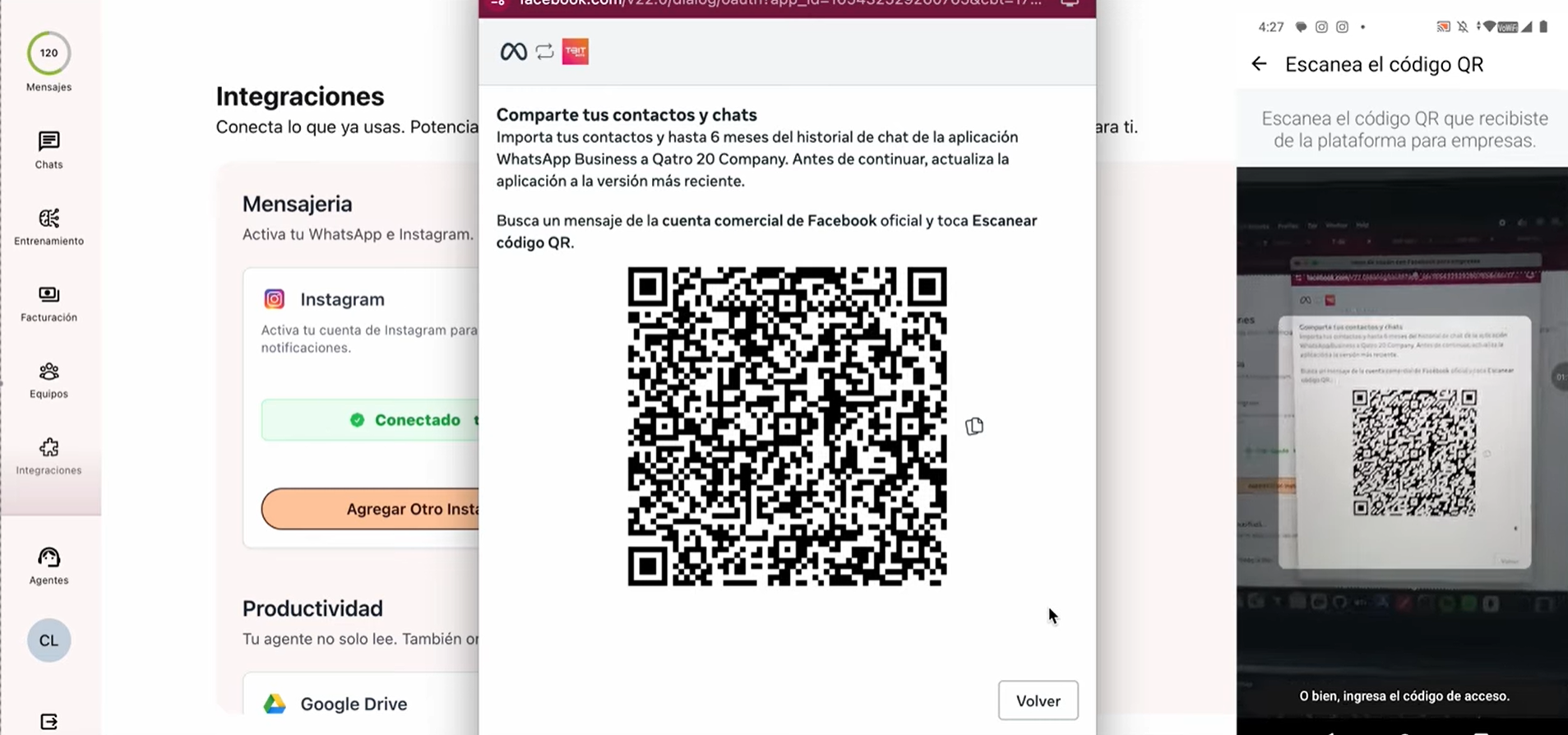 Escanear codigo QR con WhatsApp Business
