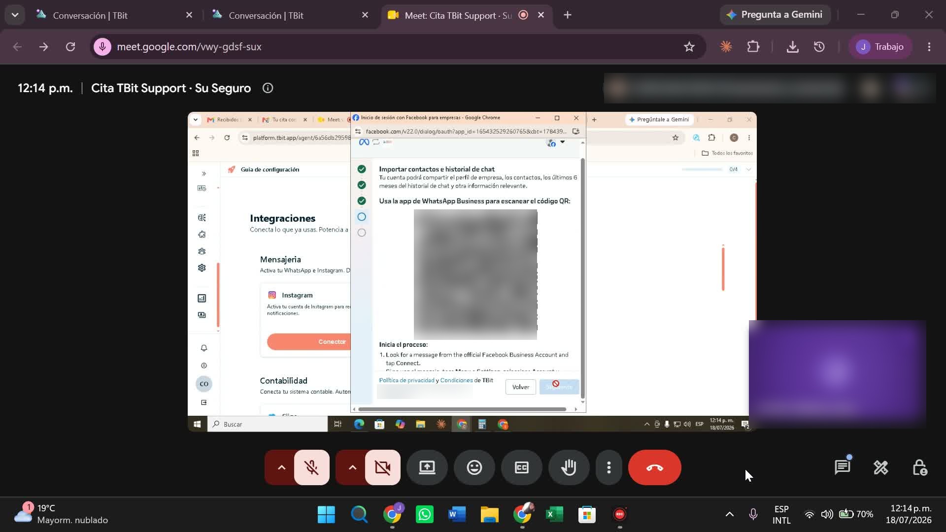 Paso 4 — Escanea el QR con la app de WhatsApp Business (importa contactos e historial).