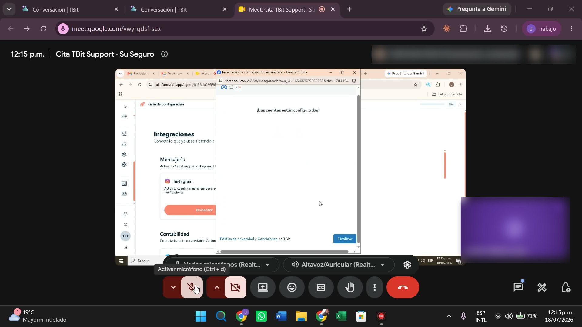 Paso 5 — «¡Las cuentas están configuradas!» → Finalizar.