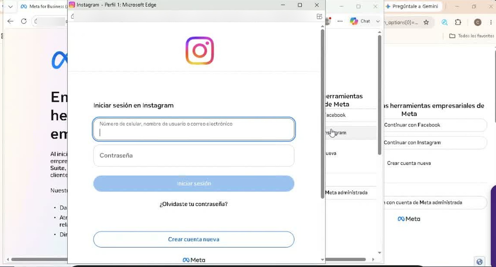 Iniciar sesión en el Instagram que «secuestró» el número (o recuperarlo con «¿Olvidaste tu contraseña?»).