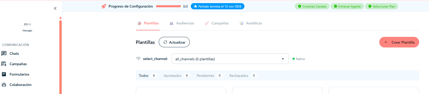 Seccion de plantillas en campanas
