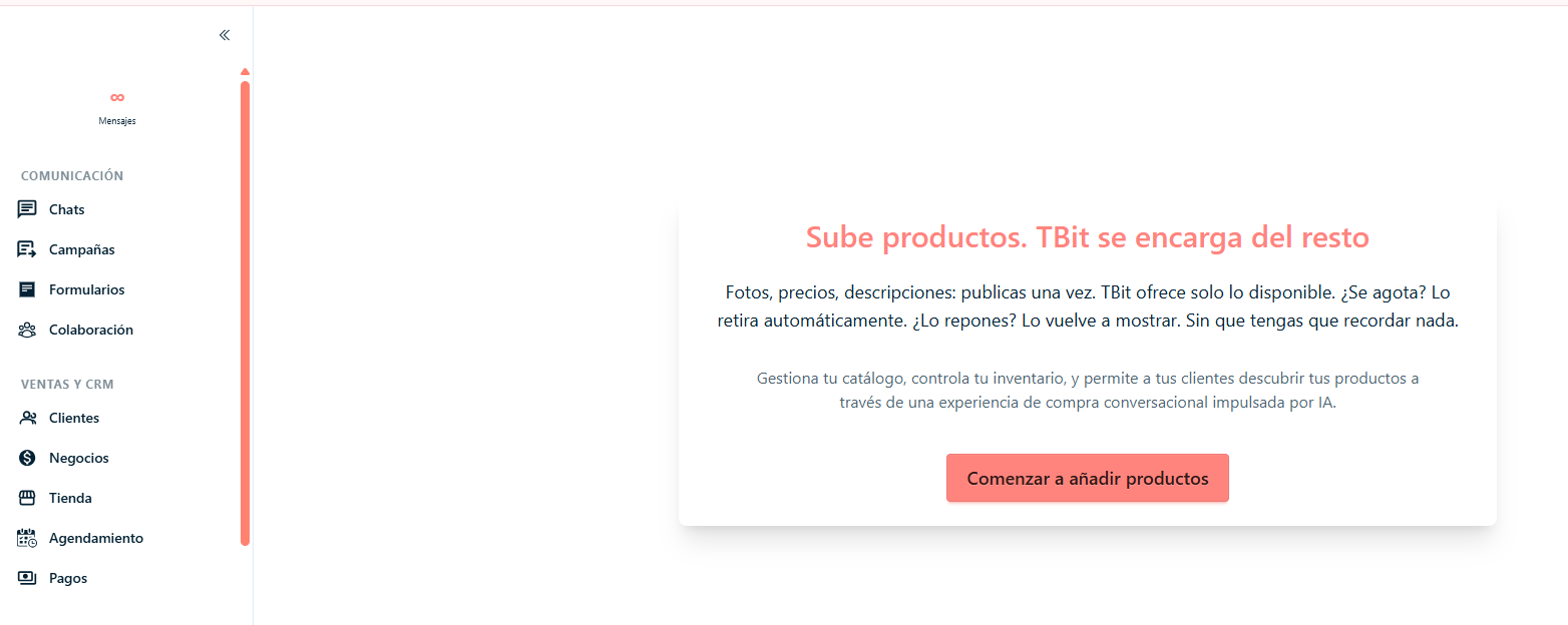 Seccion Tienda en TBit
