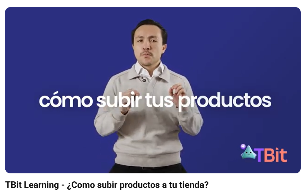 Vista previa del catalogo de productos en TBit
